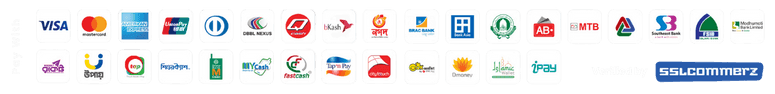 Pay with Visa, Mastercard, bKash, Nagad, and other payment methods. Verified by SSLCommerz.